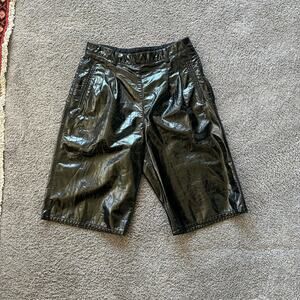 Maison Margiela Black Embossed Faux Leather Culottes